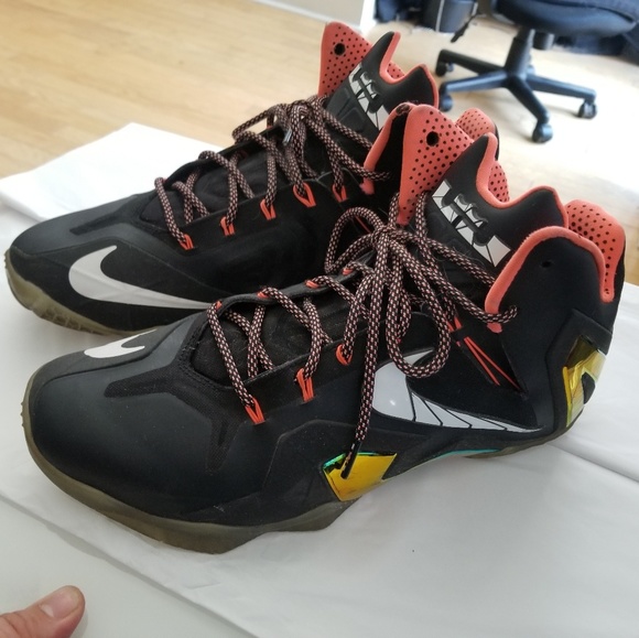 Nike Lebron XI 11 Elite Black Mango Size 12.5 - Picture 2 of 4